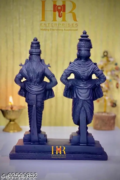 HR Enterprises (VR 501 Black) Vitthal Rukmini Statue,Vitthal Rukmani Stand,Idol of God Vitthal Rukmai,Statue for Home Decor,Gifting,Showpieces for Home.