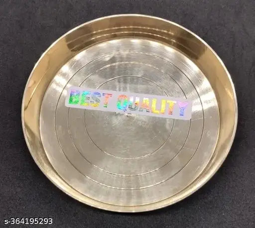 Sai Collection Pure Brass Pooja Bhog Thali Small for Temple Home Laddu Gopal Bhog