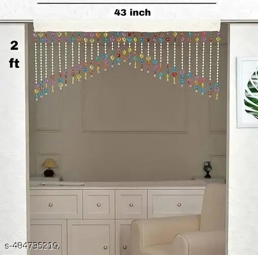 Heart Toran String Beads Traditional Wall Hanging Curtain | Fancy Hanging Curtains | Set of 1 PCS