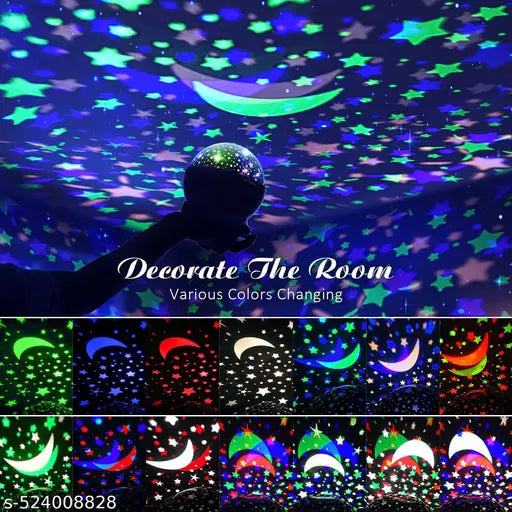 STAR MASTER LAMP ROTATING 360 DEGREE MOON NIGHT LIGHT LAMP PROJECTOR WITH COLORS AND USB CABLE LAMP FOR ROOM NIGH BULB PACK OF 1