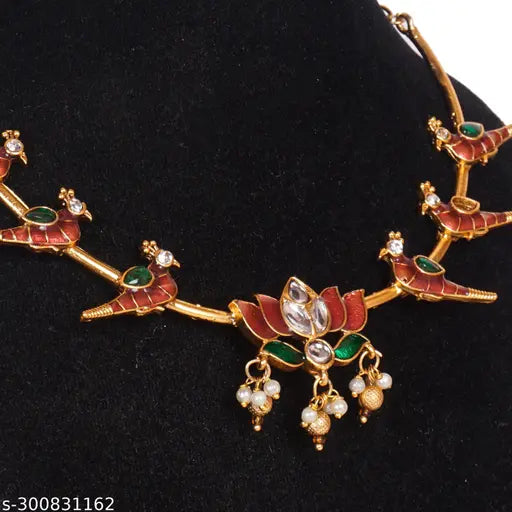 PREMIUM QUALITY MATTE FINISH AD STONE NECKLACE WITH EARRING