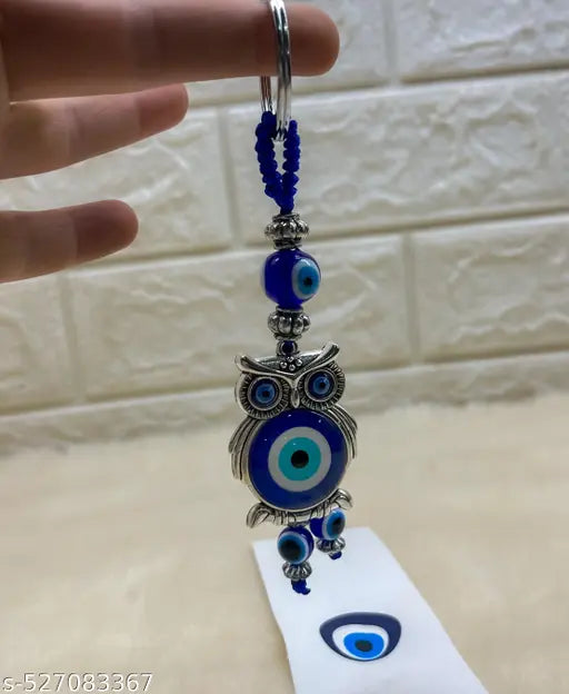"Owl Shaped Evil Eye Keychain – Stylish Protective Charm for Keys, Bags & Gifts"