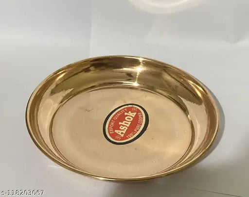 Panchpatra Pali (Achmani) with Plate Set in Copper for Puja NOTE: Naag Achmani is made up of PURE BRASS (Pital) Rest is in PURE COPPER (TAMBA) Medium Size For Daily use in PUJA HOME