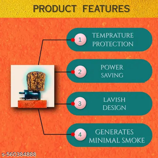 Electric Wooden Kapoor Diffuser | Premium Bark Design Camphor Diffuser for Pooja, Meditation, Home Fragrance & Mosquito Repellent