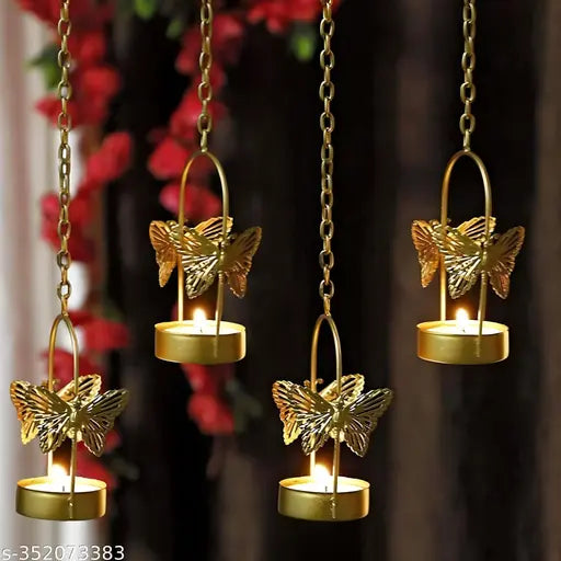 Hanging Butterfly Tealight Candle Holders Combo Pack (Pack of 4)