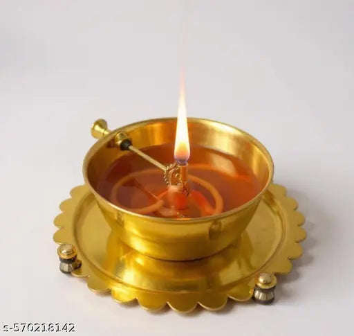 Brass akhand diya for puja | Handcrafted traditional brass oil lamp | Festival & ritual brass diya | Home &temple décor oil lamp | Durable brass puja lamp |