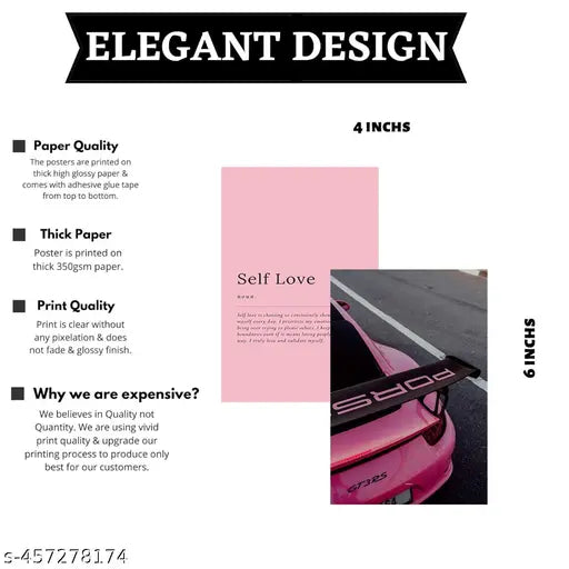 Pink Aesthetic Poster Card Set (Set of 40) – Soft, Minimalist Wall Decor for a Cozy Vibe
