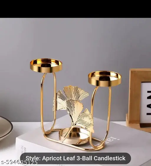 Apricot Leaf 3-Ball Candlestick