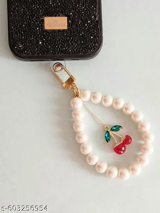 Gold Bow Pearl Clear Phone Case + Pearls Wristlet | Phone Charms | iPhone Cases Charms | Pearl Wristlet | Charms Beads | Seen on Emily in Paris Netflix
