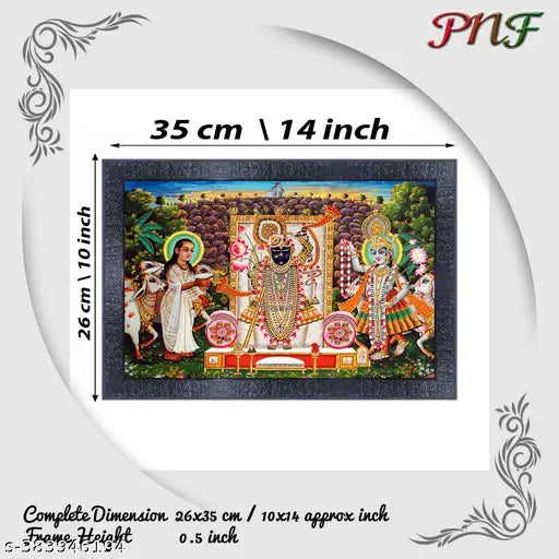PnF shrinathji yamunaji mahaprabhuji Religious Wood Photo Frames with Acrylic Sheet (Glass) for Worship/Pooja22556