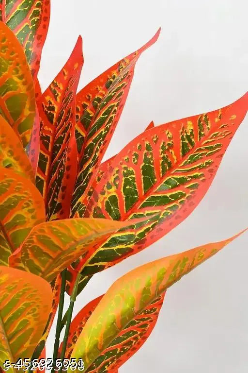 Croton Plant 26 Leaves for Home Décor | without pot Lifelike Tropical Leaf Arrangement   with out pot| Faux plant for home | Decorative plant arrangement | Realistic tropical leaves | Lifelike croton leaf | Indoor plant décor | Artificial greenery | Leafy