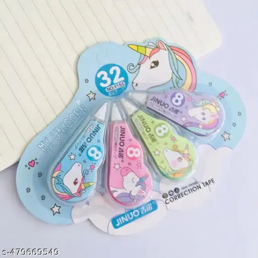 TRIPLE PAPER Cute Unicorn Character 32m Correction Tape Stylist Design Correction Tape 4 PCS