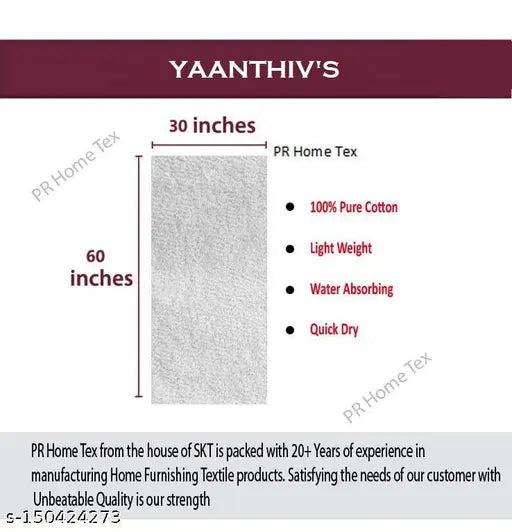 OLIVE FABS BATH TOWELS, Yaanthiv's Eco-Friendly Bath Towels - Soft Cotton, Super Absorbent,Large Bath Towels | Pack of 1