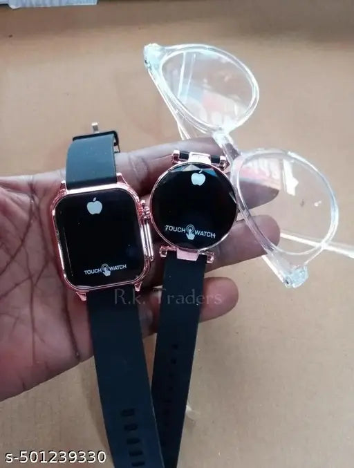 Digital watch and white Chashma