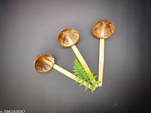 Deconut Coconut Shell Ladle / Chiratta Kayil 17 cm Set of 3