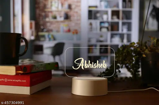 Personalized Name LED Night Table Lamp (White Base)| Gifts for Men Women | Customized Gifts for Christmas Secret Santa Happy New Year Men Women Husband Wife Girlfriend Boyfriend Office Colleagues