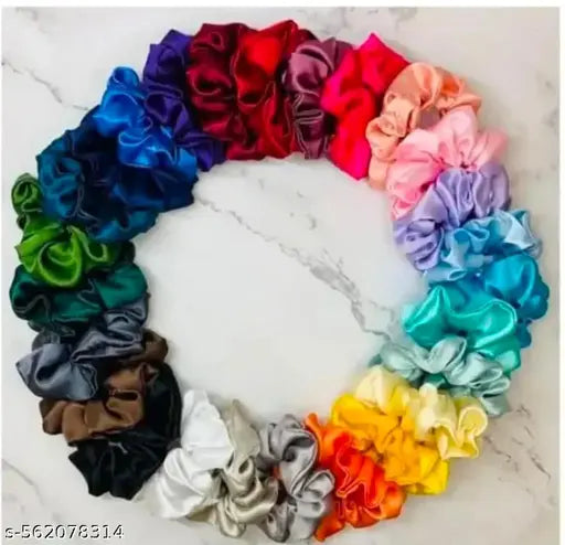 12 Scrunhies,hair ties , hair rubber band hair scrunhies ponytail Holder silky scrunhies