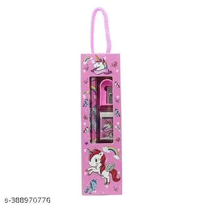 JUST NIDZ Unicorn Maha Combo of A6 DIARY WITH PENCIL,ERASER,SHARPNER,SCALE,STICKNOTES,BROOCH MORE (Pack of  17)