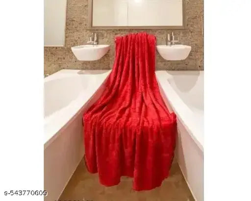 Finesse Decor Towel for Babies, Mens, Womens (45x20 inches), Bath Towel for Babies, Womens,  Mens, Unisex Bathing Towel, Supersoft Towel, Unisex Towels, 100% microfibre 300GSM (Red Colour)