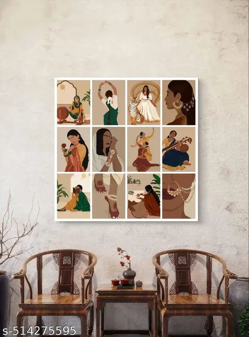 Set-12 Indian Traditional Women Poster for Room,Home wall Decore
