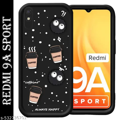 Casetastic Back Cover for Redmi 9A Sport | Cute Fun Cartoon 3D Ball Coffee Rubber Case Body Protection | Rubbber Back Cover