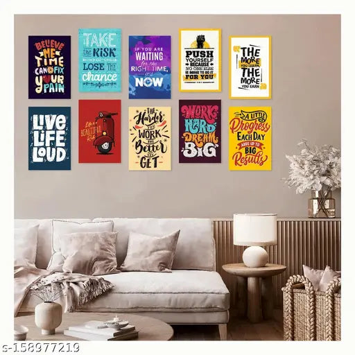 Asha Digital Arts Motivational Poster Quotes Wall Design For Living Room Drawing Room Poster Paper Print Pack of 10 (18 inch X 12 inch)