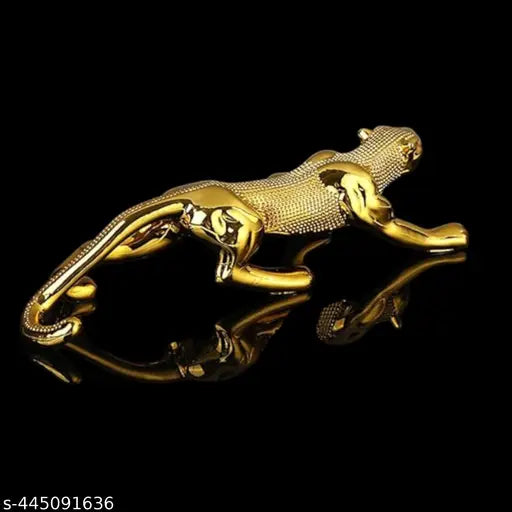 URBANEVIBE HANDICRAFTS Jaguar Showpiece II Leopard Showpiece II Panther II Home Decor - Decorative Table Showpiece for Home & Office - Size - 10 Inch - Gold( BIG SIZE)