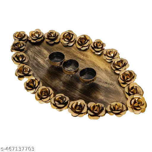 Craftlayout Metal Diya Diwali Decoration Items Home Décor Oil Lamp Decorative Pooja Articles Deep Lamp Festive Gift - Glossy