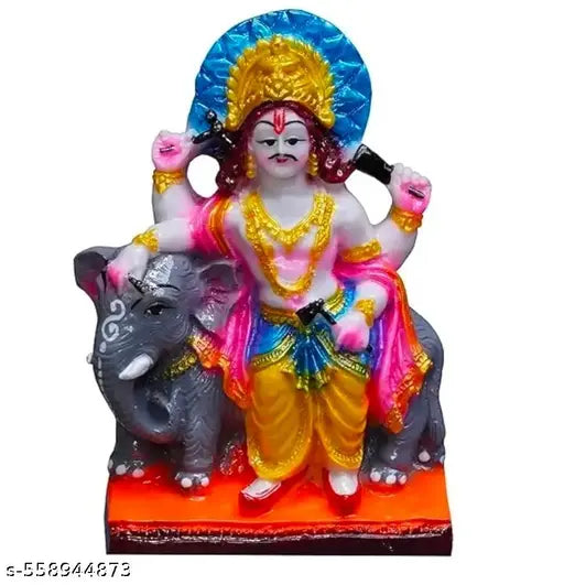 Hand Crafted Vishwakarma ji Murti Idol for Home Temple, Shop, Workshop Puja -Multicolor (6 inch)