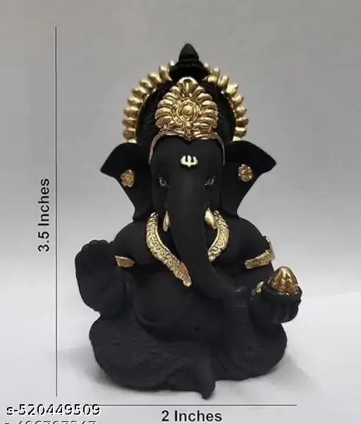 Ganesha Murti BlackGanesh Idol for Car Dashboard Small Ganesha Murti Ganpati Idol for Home Decor Puja Lord Ganesh Statue Gift for Office Desk Puja Room Figurine