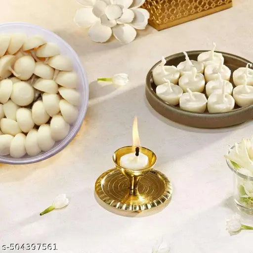 SURETIYA Cow Ghee Batti for Puja Handmade Pooja Jyot Batti for Aarti and Special Occasions, High Quality Puja Batti - 30PCS X 2 Total 60PCS Combo Set