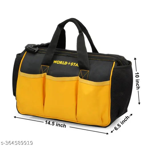 tool bag super durable and strong. It has bottom support cardboard and bolts. It is water-resistant which makes it easy to carry around in every weather condition