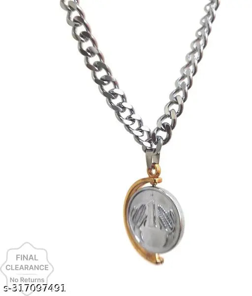 coin chain Sterling Silver, Silver Alloy, Stainless Steel Locket
