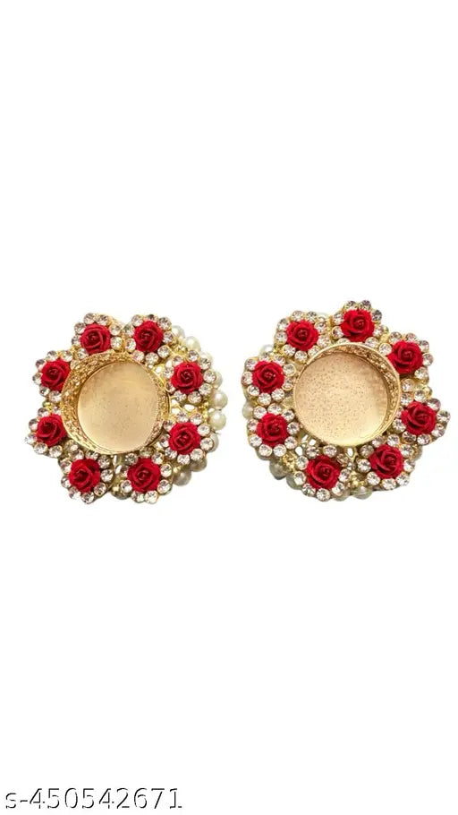 Rose Kundan Tealight Holder set of 2