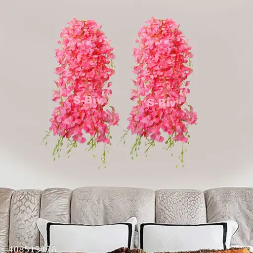 Set of 2 Artificial Hanging Flower With hook for door and Room decoration Office Decoration