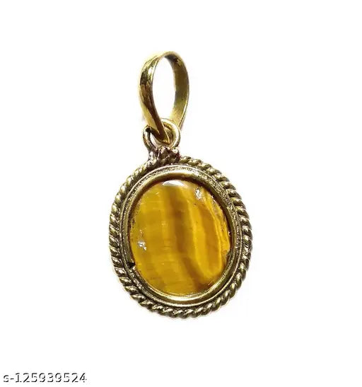 Lab Certified Natural Tiger's Eye Pendant Locket 8.25 Ratti  Tiger Pendant  Chiti  Pendant Origional Chiti Precious Gemstone for  Men and Women