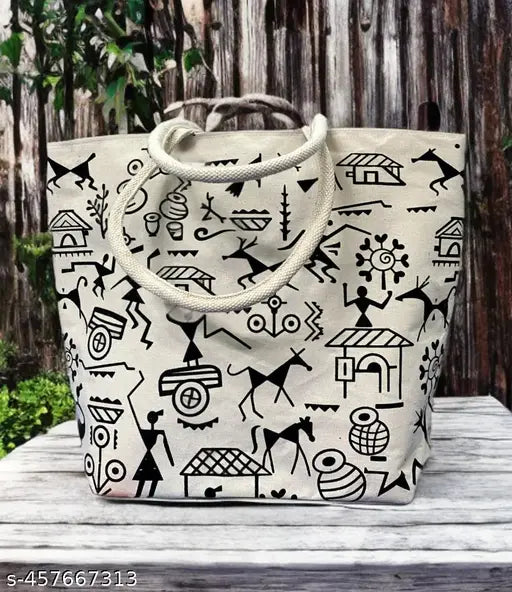 Ancient Print Canvas Tote Bag - Stylish & Eco-Friendly Carryall