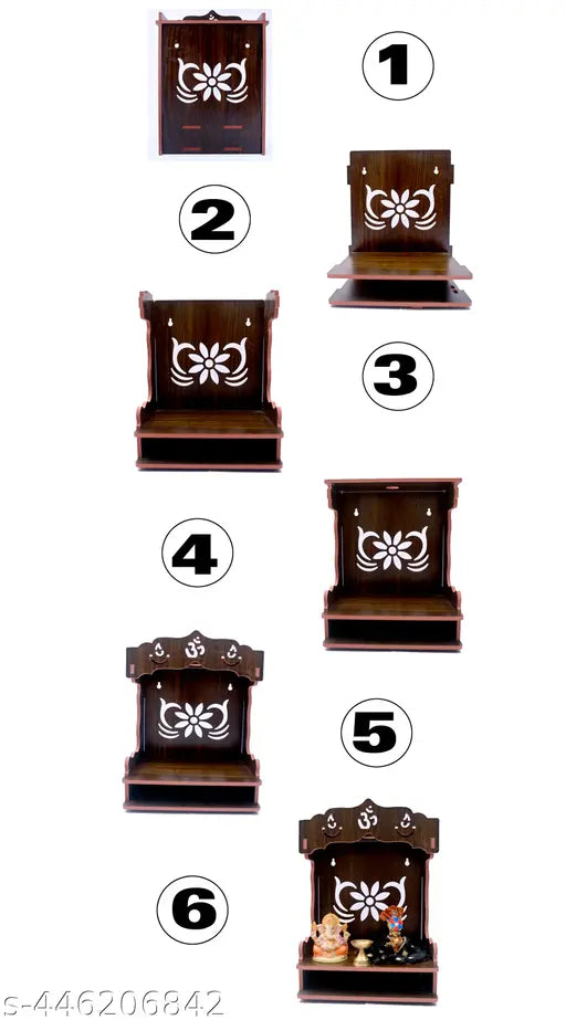 stastore Wooden Singhasan Temple.Wall Hanging and Table Top