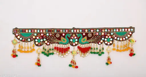Wall Hanging Toran with Handmade Traditional Multi Zula Bandarwal, Design Patchwork Toran for Pooja, Festival, Wedding and Home Decor, 3 Ft Toran