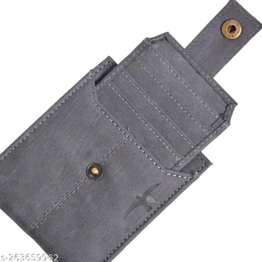 Bullfinch Zipper Mens Wallet | Button Closure Pocket Money Purse