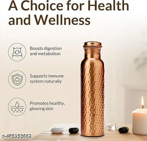 Copper + Hammered Copper Water Bottle,  Water Bottle,  Copper Bottle, 1 Litre 1000 ml Bottle