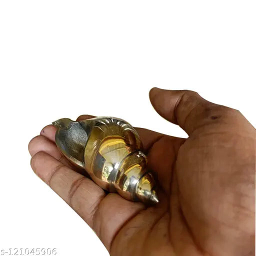 Craft World Brass Shankh for Pooja & Vamavarti Brings Prosperity, Happiness, Good Health & Wealth