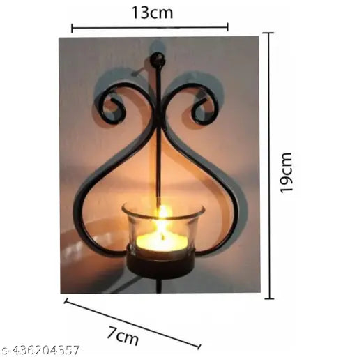 Set of two metal wall scone, t-light candle holders for home decor festivals celebration etc