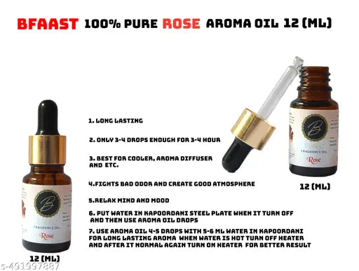 Kapoordani cum Oil Diffuser with NightLamp + 12ml premium  Rose AromaOil