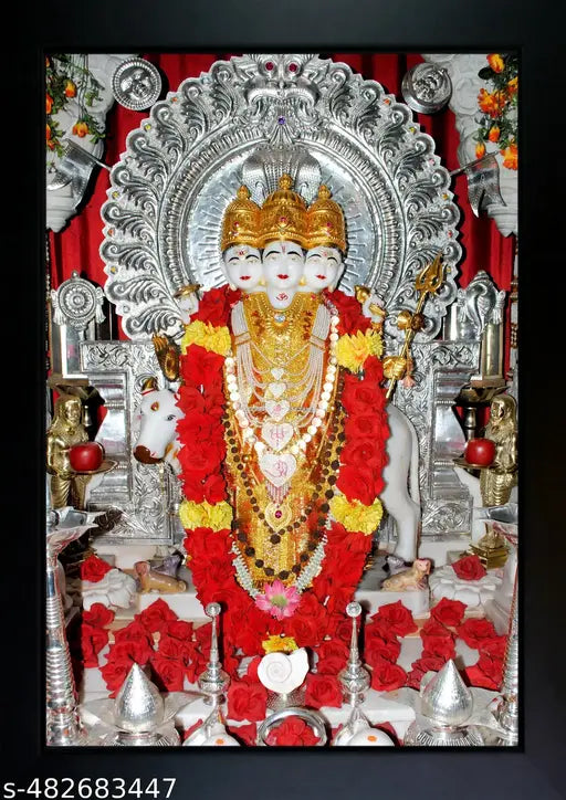 Dattatreya Photo Frame | Dattatreya Painting For Home Decoration And Pooja Room ( 7 x 9 inch )