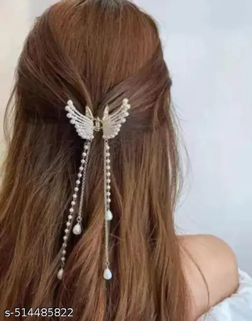 "Trendy Hair Clip Combo Pack with Pearls & Flowers"