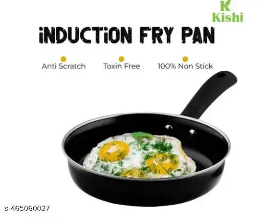Nonstick Fry Pan, 22 cm, 1.73L Black | Best Omelette Fry Pan for Home & Kitchen Kishi Premium Quality