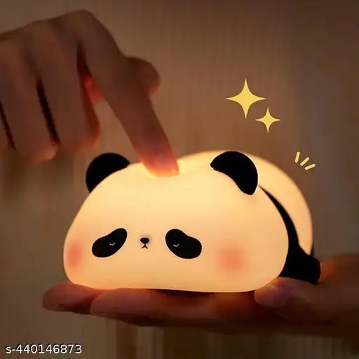 Cute Sleeping Panda, USB Rechargeable Soft Silicone Touch Sensor Bedside Pat