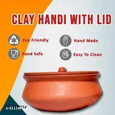 Clay Dahi Handi 1Litter | Natural Earthen Pot for Curd & Cooking pack of 1