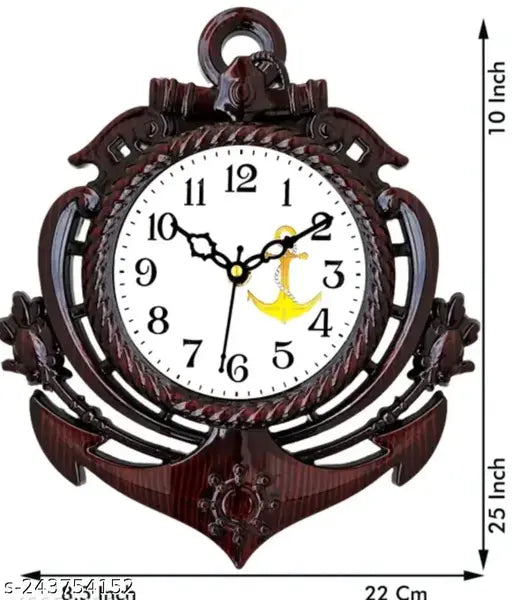 IRU Creation Premium Designer Decorative Anchor Shape Wall Clock (Multicolor, With Glass, Standard)